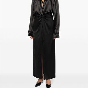 Nanushka Heida satin wrap maxi skirt